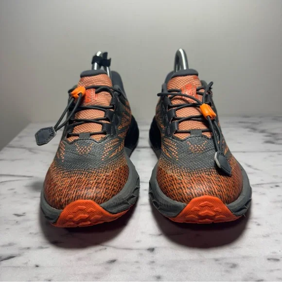 Hoka Speedgoat 5 Youth 3.5MD Orange and Black Tieless Shoes - Picture 2 of 10